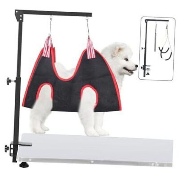 Dog Grooming Arm with Clamps, Pet Grooming Table Arm with Hammock Harness