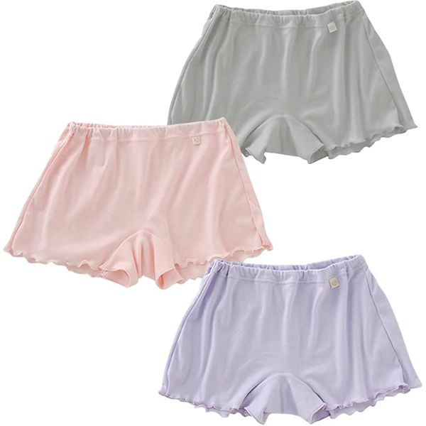 Chuckle Baby TC420 Trunks, Women's, Shorts, Underwear, One-Piece Length, Non-Tightening, Cotton, Assorted AU Set (Set of 3)