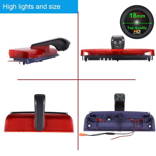 18mm Car Third Roof Top Mount Brake Lamp Light Rear View Reverse Parking Camera,replacement for Van Ford Transit Connect 2 II/XL Cargo Titanium Passenger Wagon 2014-2022(Part number: DT11-13R601-AE)