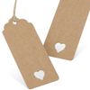 Koogel 120 Pcs Gift Paper Tags, Luggage Tags Labels Brown Heart Gift Tags with String for Gifts Arts Crafts Wedding Holiday