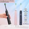 7AM2M Electric Toothbrush 2 Pack Set for Kids and Adults, 12 Brush Heads,5 Adjustable Modes, Built-in 2-Minute Smart Timer,Wireless Fast Charge for 60 Days,IPX7Waterproof SonicToothbrush (Navy & Blue