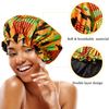 2 Pieces Large Satin Sleep Bonnet African Silky Adjustable Bonnet Sleeping Caps for Curly Hair Black for Girls Women (Retro Patterns)