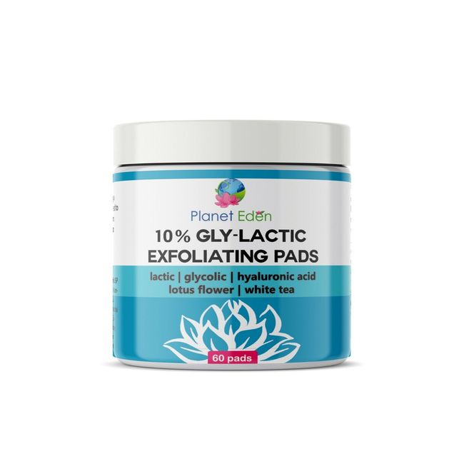 Planet Eden 10% Gly-Lactic Glycolic & Lactic Acid Skin Peel Exfoliating Pads 60