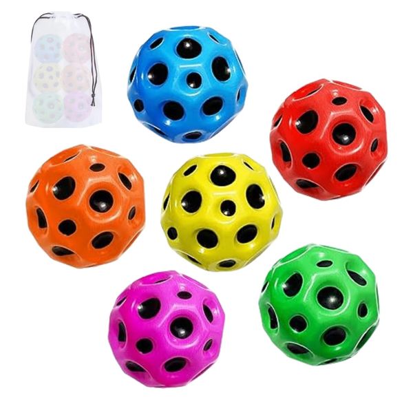 Shadow Moon Space Ball Galaxy Ball | Bouncy Balls for Kids | Pop it Ball Rubber Ball Moon Ball Bouncy Ball Gravity Ball Reaction Ball MoonBall Astro Ball Bouncing Ball | 1 Set 6PCS Space Balls + Bag