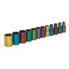 Multi-Coloured Socket Set 12pc 1/4"Sq Drive 6pt WallDrive® Metric