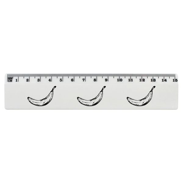 'Banana' 15cm (6 Inch) White Plastic Ruler (RL00020925)