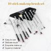 [10 PCS] Makeup Brush Set Metal, Silver Handle Wizard Wand for Foundation Blush, Eyeshadow, Face Concealer, Eyeliner Contour, Powder Liquid Eye, Anime Gift for Girls Women