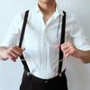 Multi Colour Heavy Duty Clips Braces Solid Adjustable Y Back Strong Suspender - White
