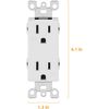 Outlet Decora Duplex Receptacle, 15 Amp, 125 Volt, Tamper Resistant White 10pack