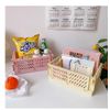 Clapoyis Mini Desktop Basket Folding Container Desk Storage (Pink,S)