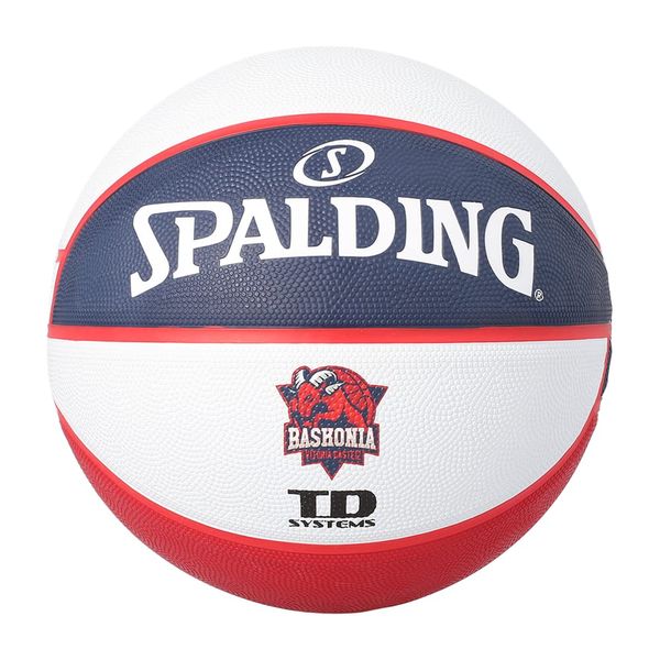 Spalding - EUROLEAGUE Team SZ7 - Baskonia Vitoria Gasteiz - Basketballball - Größe 7 - Basketball - Material: Gummi - Outdoor - rutschfest - Hervorragender Grip - Sehr widerstandsfähig