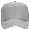 OTTO 5 Panel Mid Profile Mesh Back Trucker Hat Polyester Foam Front Gray