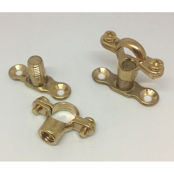 Brass Munsen Ring Pipe Clip (15mm) & Backplate M10 Thread - Pack of 2 Rings & 2 Back Plates