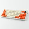 Tsungup Custom Keycaps 145 Keys ABS ISO Side Printed Keycap Set for 60% Keyboard, Compatible Cherry MX Keys for ISO Layout (Orange & Cream)