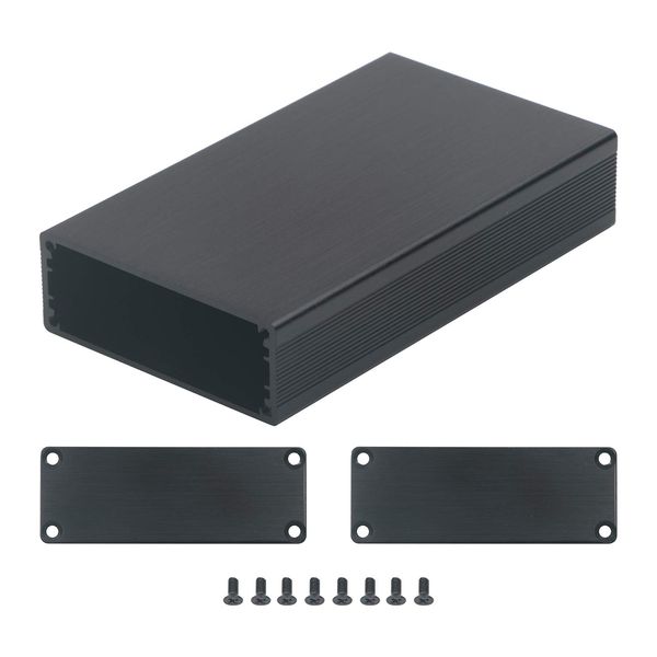 Unxuey 1pcs Black Drawing Aluminum Enclosure Power Amplifier Box for DIY Instrument Case 110x64.2x23.5mm (LxWxH)