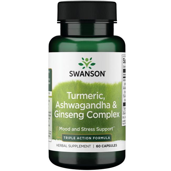 Swanson Full Spectrum Turmeric, Ashwagandha and Ginseng Complex 60 Capsules