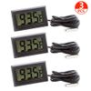 3-Pack Digital LCD Thermometers with External Probe, for Fridge/Freezer