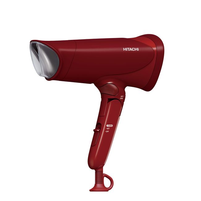 Hitachi HID-T600B R Hair Dryer, Negative Ion, Large Airflow, 1.9 m³/min, Independent Hot and Cold Switching Button, Easy to Hold Handle Shape, Red