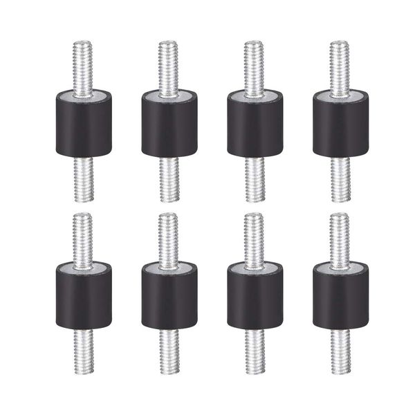 sourcing map 8 x 8mm Rubber Mounts,Vibration Isolators,Shock Absorber with M3 x 8mm Studs 8pcs