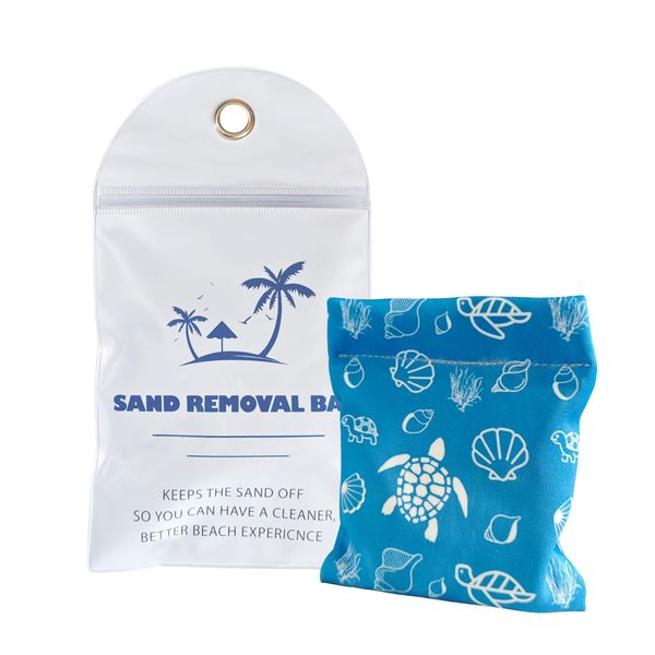 Komost Sand Remover for Beach, Beach Sand Removal Powder Bag, Talc-Free & Sand Free, Quick Clean Up for Summer Vacation Camping Travel