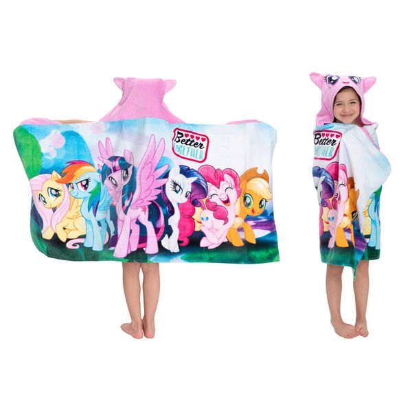 My Little Pony Bath/Pool/Beach Soft Cotton Terry Hooded Towel Wrap, 24 in x 50 in, By Franco Kids