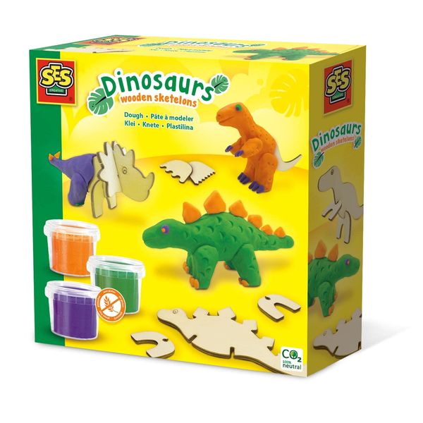 SES Creative 00418 Modelling Dinesaur Wooden Skeleton Various Colours