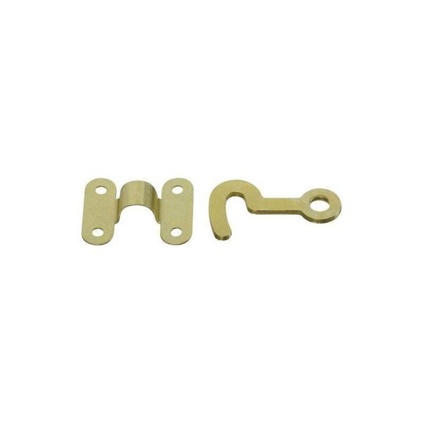 NEW NATIONAL N211-938 PK2 BRASS 1 3/4" HOOK AND STAPLE  CABINET HARDWARE 7162209