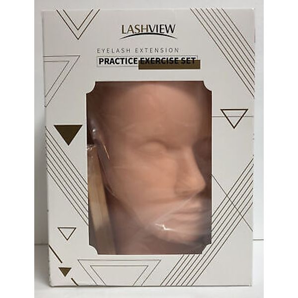 LASHVIEW Eyelash Extension Kit w/Mannequin Head Practice Exercise Set Training