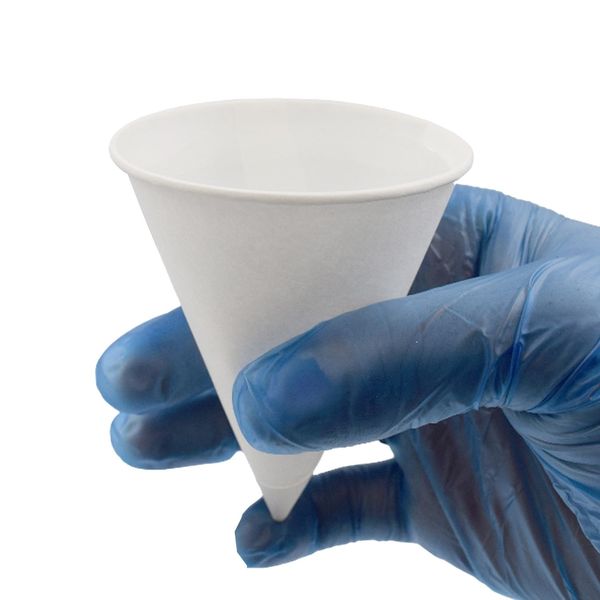 Sunrise Packaging 4oz Water Cone Cups – Biodegradable, Leakproof, White Paper Cone for Water Dispenser, Snow Cones, Ice Cream, Office, School, Hospital, Party (200)