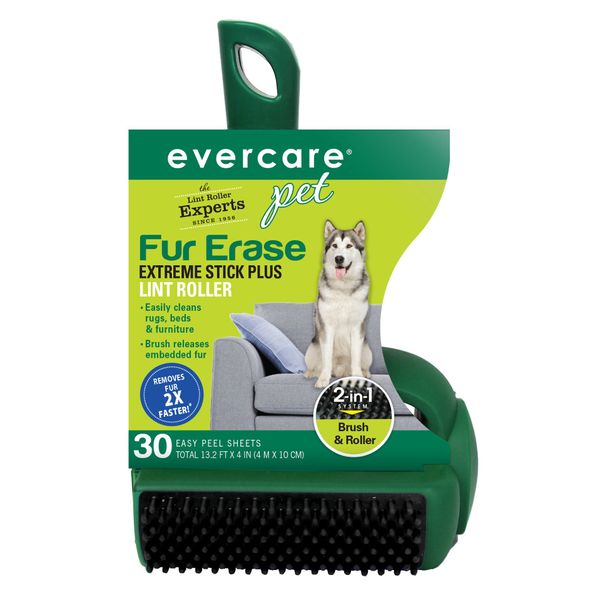 Evercare Pet Fur Erase Extreme Stick Plus 30 Sheet Lint Roller, Model:617112