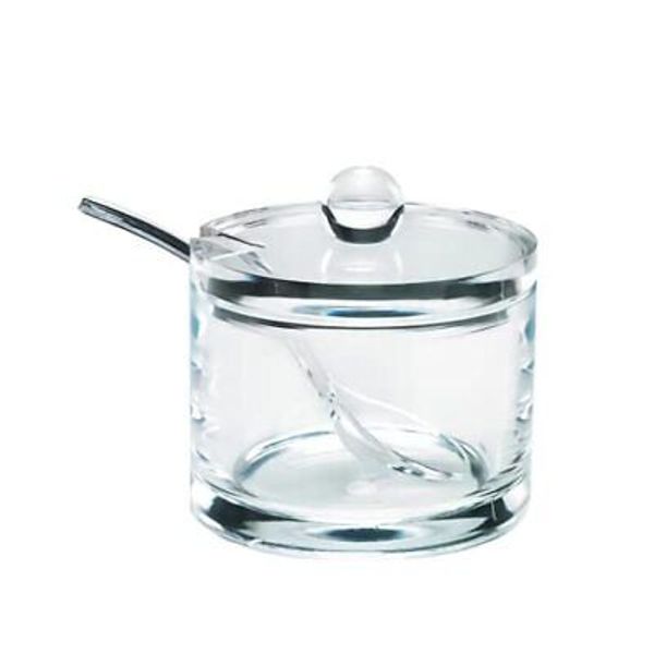 Clear Acrylic Sugar Bowl With Lid And Spoon For Coffee Bar Accessories ,