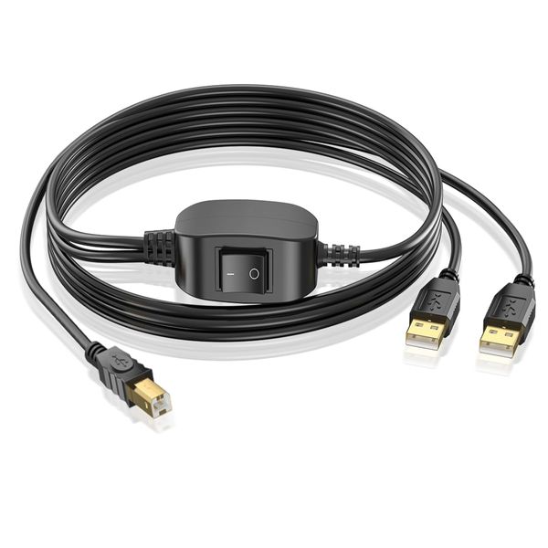 Printer Cable Splitter 1 Input 2 Output Printer Splitter for 2 ...