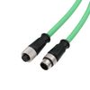 HangTon M12 Cable Extension, 4 Pin D Code to 4 Pin D-Coded CAT5e for Network Profinet Ethernet Camera Sensor Industrial Automation Vision Image Shielded Flexible 15M