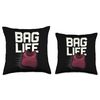 Cornhole Players Backyard Games Bean Bag Toss Tournament Fun Throw Pillow