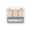 Pharmacist Badge Buddy Horizontal w/Height & Weight Conversion Charts (Standard, Gray)