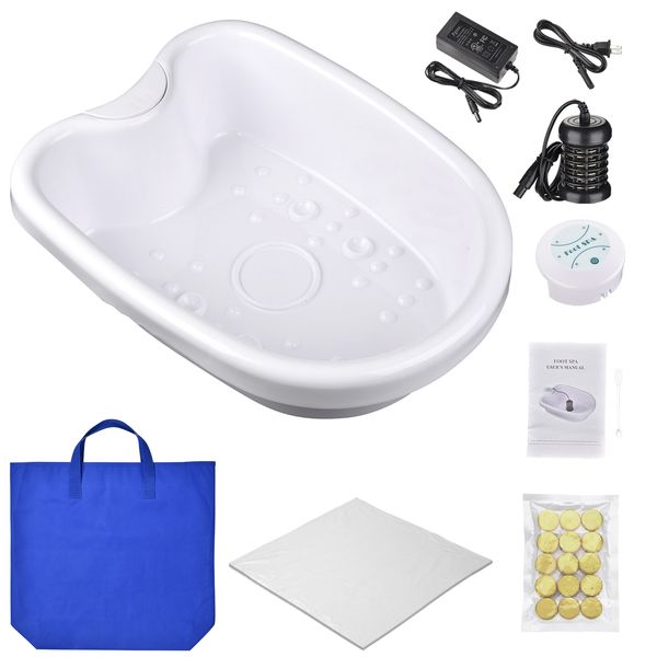 Yescom Ionic Detox Foot Bath Spa Kit Machine with Tub Basin Array Ginger Bag