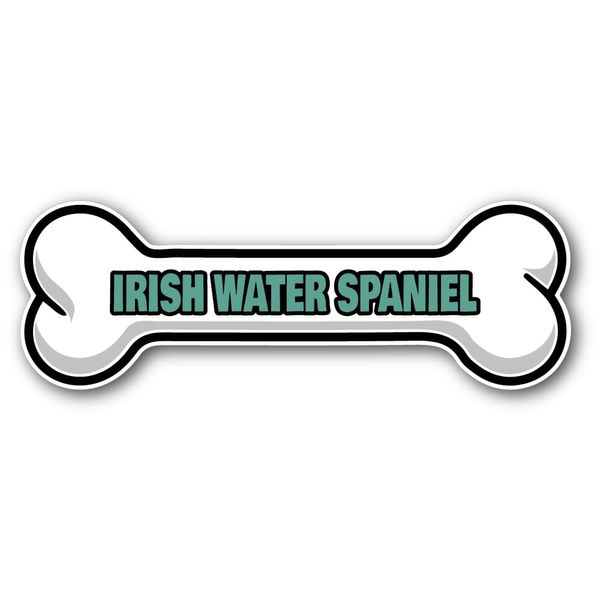 US Decal, Inc. - Irish Water Spaniel, Dog Bone Shape Sticker