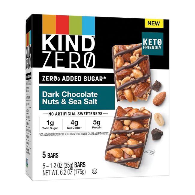 ZERO Added Sugar Bars, Keto Friendly Snacks, Dark Chocolate