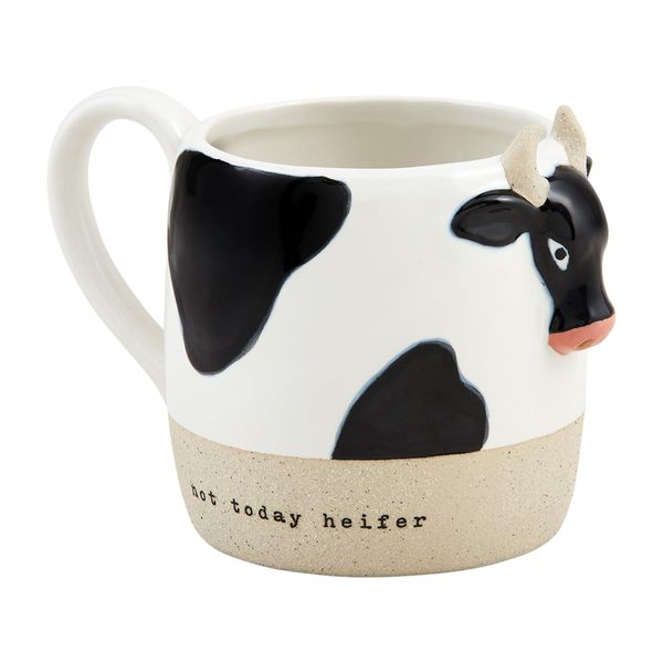 Mud Pie Cow Mug; 12 oz