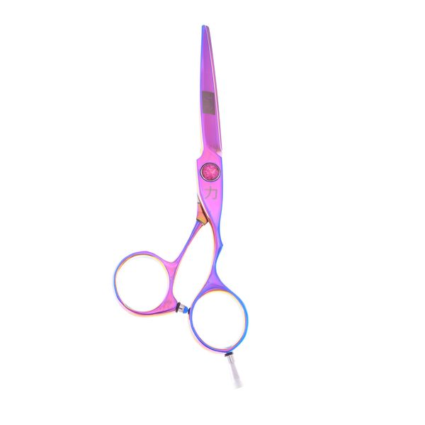 ShearsDirect 5.5 Inch Rainbow Titanium Off Set Professional Shear, 3.5 Ounce