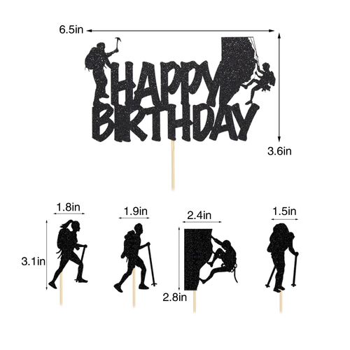 Qerleny 17-piece rock climbing cake topper rock climbing theme cake decoration rock climbing birthday cake party decoration