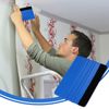 3Pcs Plastic Squeegee with Felt Edge, Decal Applicator Wallpaper Smoothing Tool Car Vinyl Wrap Scraper Craft Mini Squeegee Blue