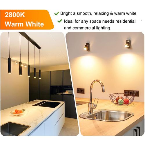 Vinaco GU10 Bulb, 6 Pack Halogen GU10 120V 50W Candle Warmer Bulb Dimmable, MR16 GU10 C 120V 50W Bulb 2800K Warm White, GU10 Halogen Bulb for Candle Warmer Lamp Replacement, GU10 Track Lighting Bulbs