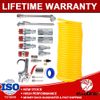 20 ft Recoil Poly Air Compressor Hose Accessories Tool Kit For Various Inflation