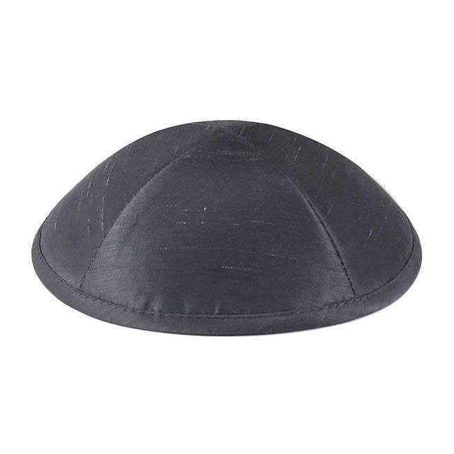 Zion Judaica Deluxe Raw Silk Kippot Bulk Packs or Single Pieces Free Clips (1PC, Dark Grey)