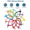 Boweain Silicone Cable Ties, Reusable Adjustable Flower Shape, Transparent