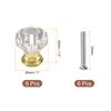sourcing map 6 Pcs Crystal Knobs 25 mm Drawer Pulls Crystal Drawer Knobs for Cupboard, Wardrobe, Dresser, Clear/Gold