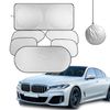 6Pcs Car and SUV Front Windshield Foldable Sunshade, Sunscreen Mat, Silver Cloth (6Pcs All Window)