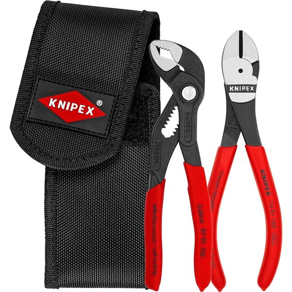 Knipex Mini pliers set in belt tool pouch 2 parts (self-service card/blister) 00 20 72 V02