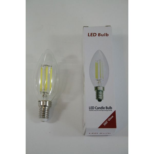 4W EUROPEAN FLAME BULB BRIGHT WHITE E14 CANDELABRA BASE